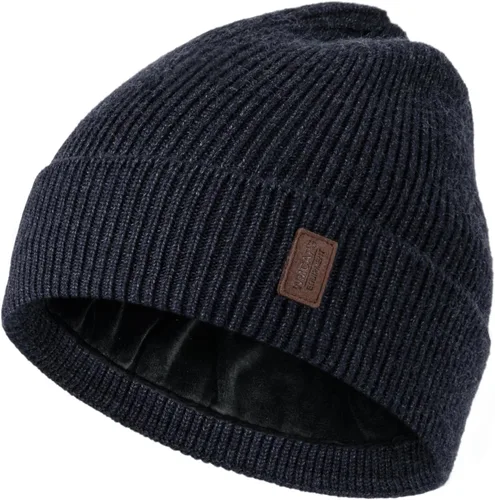 Vista 46 de Wmcaps – Gorro de invierno para hombre y mujer, gorro de punto suave y cálido con forro vellón Verde militar