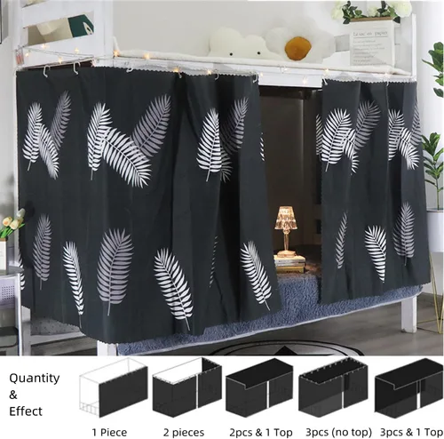 Vista 2 de JIAHG - Cortinas para cama individual para alumnos, para cama individual, tienda de campaña, cortinas, mosquiteras, tela opaca, protección contra