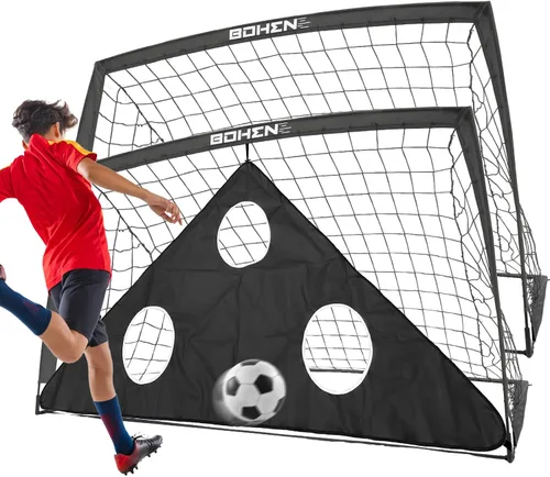 Vista 12 de BOHEN 6x4 FT Kids Soccer Goals with Carry Bag, Portable Folding Soccer Net for Backyard Training, Indoor/Outdoor Use for Youth and Adult