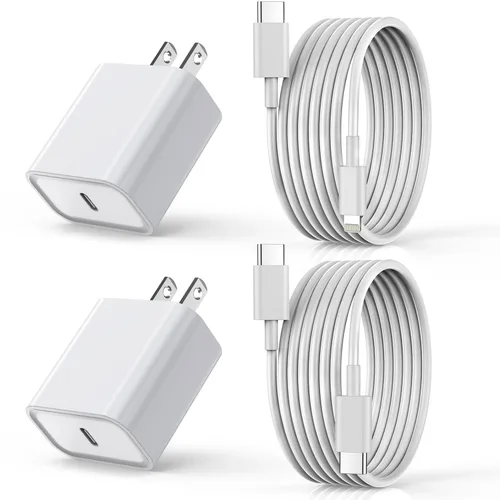 Vista 7 de Cargador rápido para iPhone, cargador para iPhone 14 [certificado MFi] de 40 W, bloque de cargador de pared plegable de doble puerto USB-C rápido