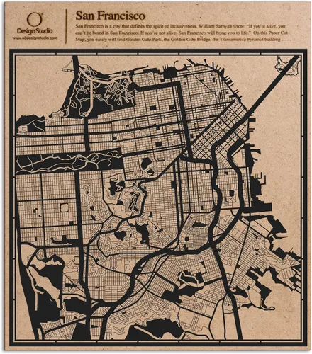 Vista 105 de O3 Design Studio Abu Dhabi - Mapa de corte de papel negro (12 x 12 pulgadas)
