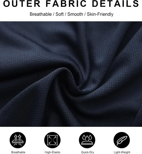 Vista 4 de Paquete de 4 pantalones cortos de entrenamiento 2 en 1 para hombre con forro, pantalones cortos deportivos de secado rápido con bolsillos