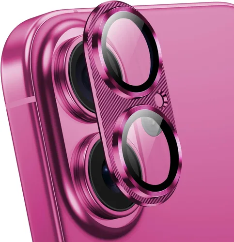Vista 8 de Korecase Protector de lente de cámara para iPhone 16/iPhone 16 Plus Metal templado vidrio trasero protector de lente compatible con iPhone 16 y Negro