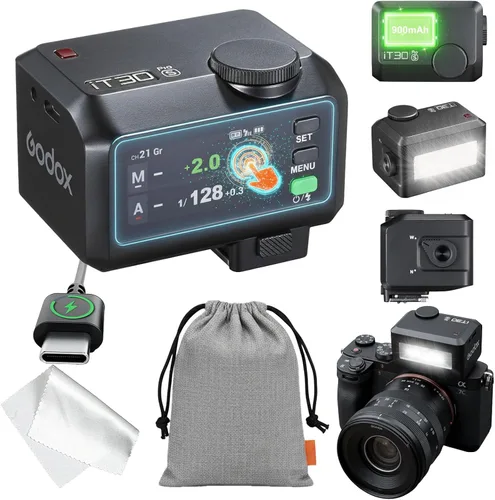 Vista 9 de Godox iT30 pro C TTL Mini Flash y disparador - Distribuidor autorizado GODOX iT30 Pro C para Canon - Flash TTL IT30Pro, maestro inalámbrico