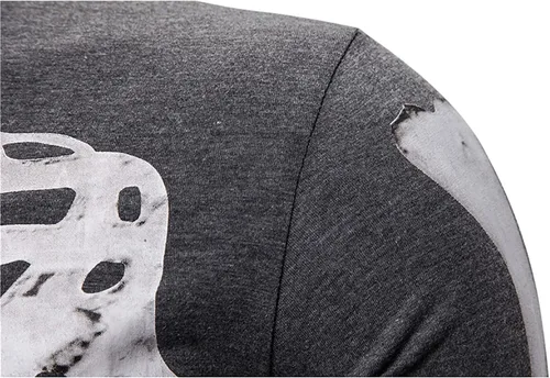 Vista 6 de Mens ChristmasHalloween Shirt - Skeleton Sweatshirt Graphic Design, Long Sleeve Hoodies Drawstring Pullover Tops