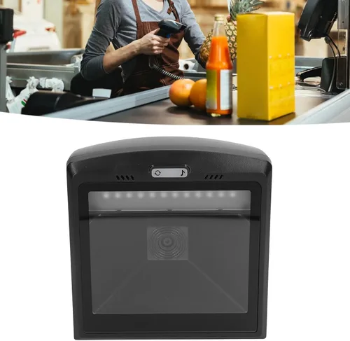 Vista 2 de Escáner de código de barras de manos QR 2D, escáner automático de código de barras QR 2D de pantalla grande, lector UPC de escaneo omnidireccional