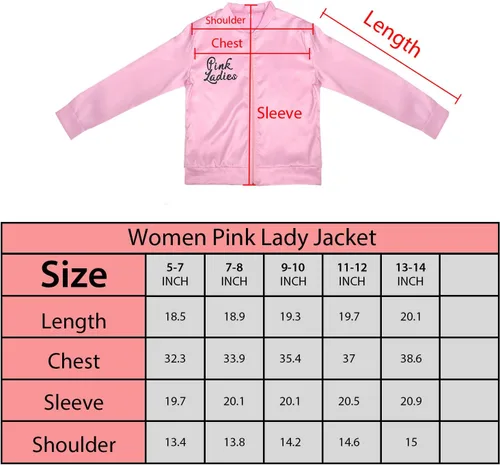 Vista 2 de FAYBOX Chaqueta rosa para mujer, disfraz de los años 50 para niñas, disfraz de Halloween