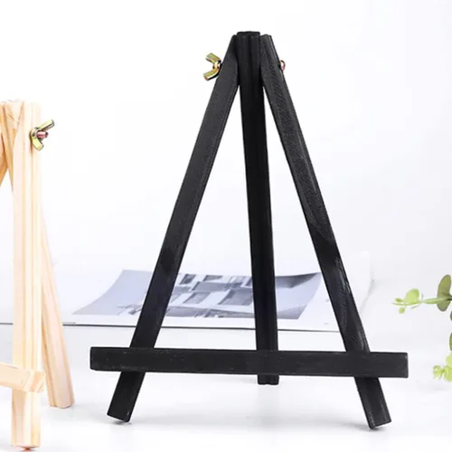 Vista 5 de Caballete de exhibición de madera, caballete de exhibición de madera, caballete de trípode pequeño, soporte de mesa para lienzos pequeños
