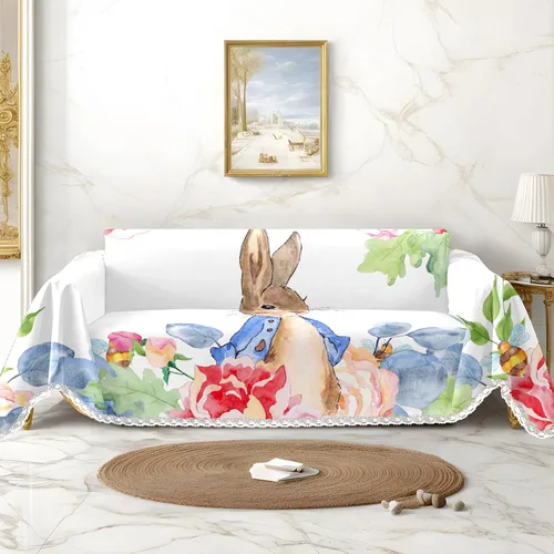 Vista 18 de Funda de sofá con estampado de piña a rayas, fundas de sofá para sillón, funda resistente a las manchas, protector universal de muebles