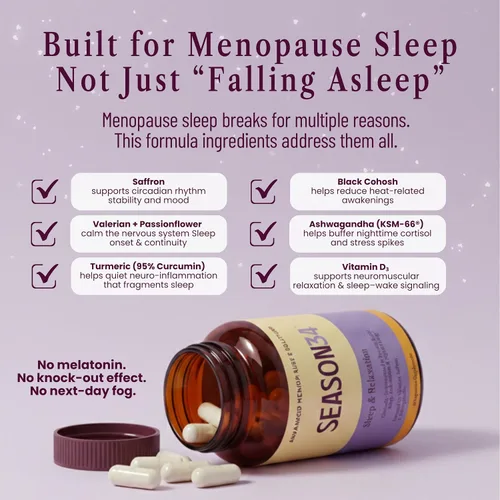 Vista 3 de Menopausia y perimenopausia para mujeres mayores de 35 años Sudores nocturnos y despertares relacionados con los sofocos Mantente fresco toda
