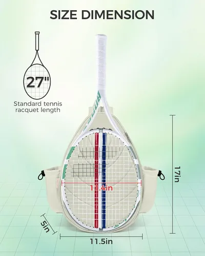Vista 2 de Bolsa de tenis, mochila de tenis resistente al agua para mujeres y hombres, diseño de bandolera acolchada para tenis, pickleball, raquetas