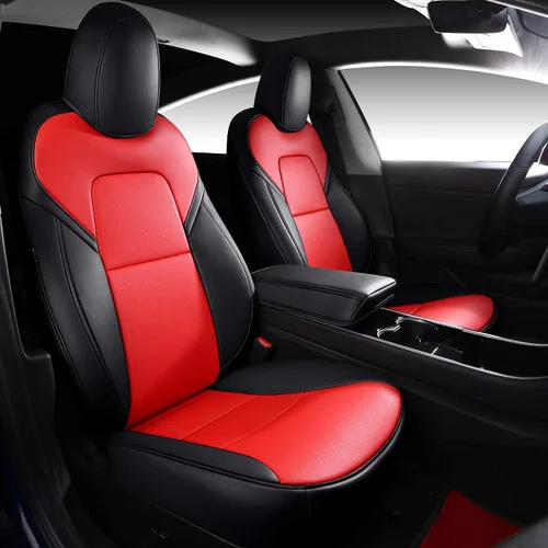 Vista 22 de Funda INCH EMPIRE para asiento de coche, ajuste personalizado para Tesla Model 3, protector de cojín de asiento de cuero sintético para 2017 2018