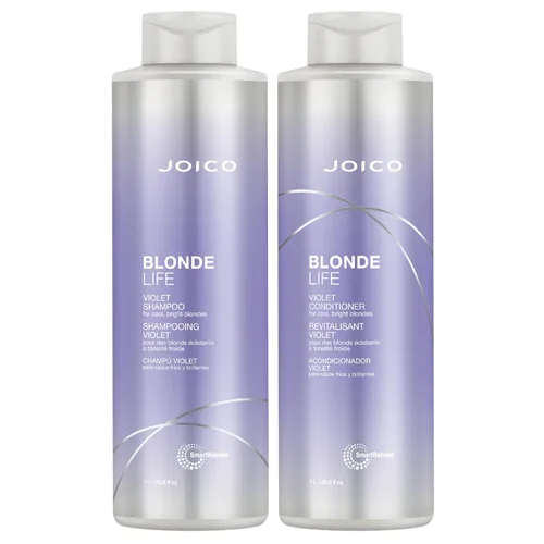 Vista 8 de Joico Blonde Life - Juego de champú y acondicionador violeta Para cabello rubio fresco y brillante Neutraliza los tonos cobrizos Desterrar