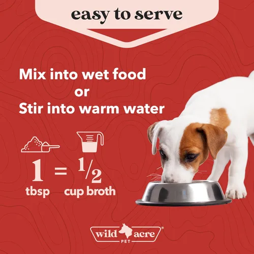 Vista 5 de Wild Acre Caldo de hueso de res prémium para perros, alto contenido en proteínas + colágeno mejorado con mezcla de hongos para huesos fuertes