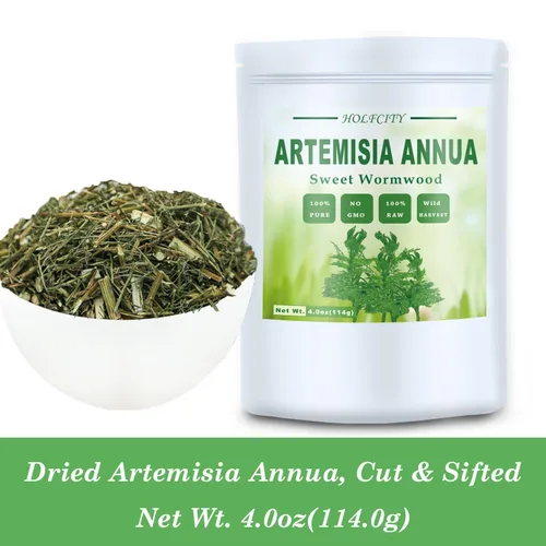 Vista 2 de Natural Artemisia Annua, Ajenjo dulce seco, hojas sueltas a base de hierbas (4.0 oz)