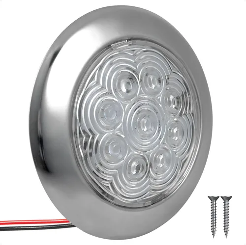 Vista 9 de Five Oceans FO4878 - Lámpara de techo LED para interiores, 2-3/4 pulgadas, redonda, luz blanca diurna, 12 V, impermeable IP67, luz