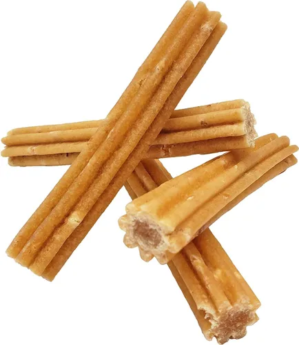 Vista 3 de Paquete de 3 masticables suaves de mantequilla de maní Yaky Churros, 4 onzas cada uno, para perros, sin lactosa ni granos