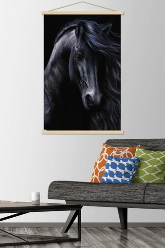 Vista 2 de Trends International Laurie Prindle - The Black Wall Poster, 22.37" x 34.00", Premium Print and Beechwood Hanger Bundle