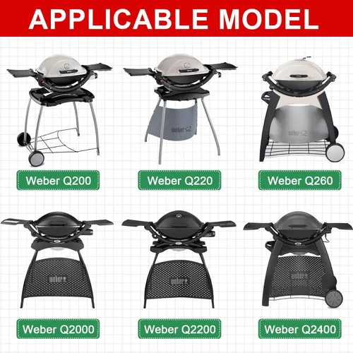 Vista 5 de GGC Rejillas de parrilla 7645 7583 para parrillas de gas Weber Q220 Q200 Q2000 Q2400 Q260, rejillas de cocina de hierro fundido de 21.5 x 15.3