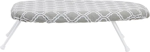 Vista 2 de Amazon Basics Tabla de planchar compacta con patas plegables - Funda removible Trellis, Chevron, 23.6"L x 7.1"W x 14.3"H
