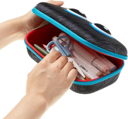 Vista 5 de ZIPIT Caja de lápices Beast para niños, estuche divertido de gran capacidad para la escuela, caja organizadora de papelería, color negro