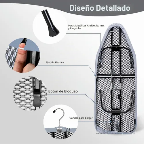 Vista 4 de SheeChung - Tabla de planchar pequeña con reposo, mini tabla de planchar plegable, 32 pulgadas de largo x 12 pulgadas de ancho