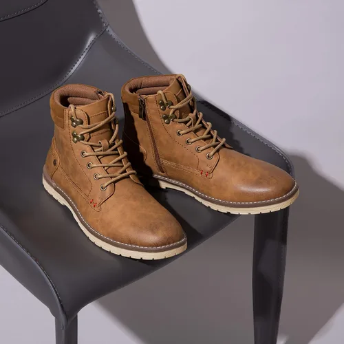 Vista 5 de Vostey Men's Motorcycle Boots Business Waterproof Ankle Boots Casual Oxford Boots for Men