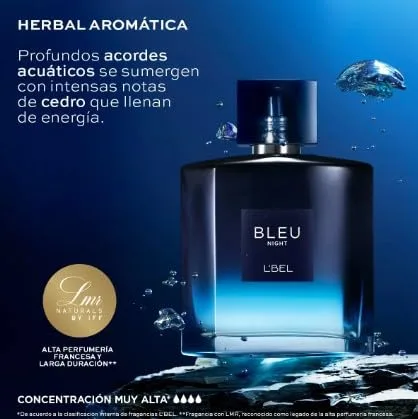 Vista 6 de L'Bel Bleu Duo Set: Bleu Intense and Bleu Night Parfum/Perfume 3.4 fl oz / 3.3 fl oz cada uno