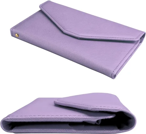 Vista 87 de Zoppen - Billetera de viaje con bloqueo RFID multiusos (Ver.4) Portatarjetas de pasaporte y vacunas, organizador de documentos de tres pliegues