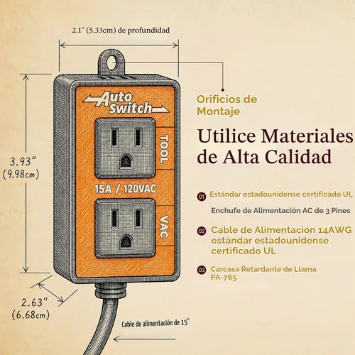 Vista 3 de O'SKOOL Interruptor de vacío automático, retardo de la aspiradora de compra