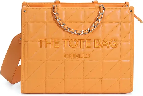 Vista 28 de Chinllo - Bolso de mano para mujer, bolsa satchel con asa superior y correa para el hombro Acolchado blanco