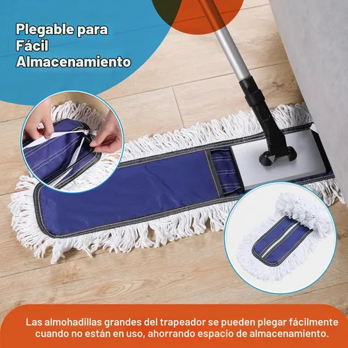 Vista 6 de CLEANHOME Almohadillas comerciales de microfibra de 36 pulgadas, color azul