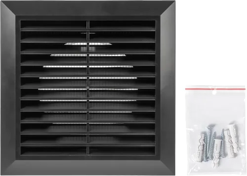 Vista 6 de Vent Systems Cubierta de ventilación negra de 4 pulgadas, cubierta de ventilación de plástico duradero con cuello de montaje y pantalla de malla