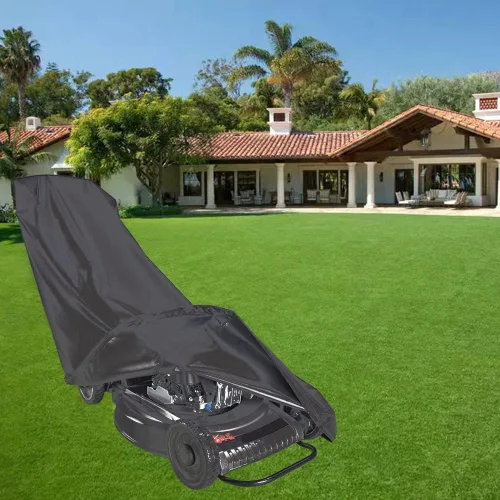 Vista 4 de Amberr Funda para cortacésped, resistente al agua 600D, cubierta para cortacésped, cubierta impermeable para cortacésped, protección completa contra