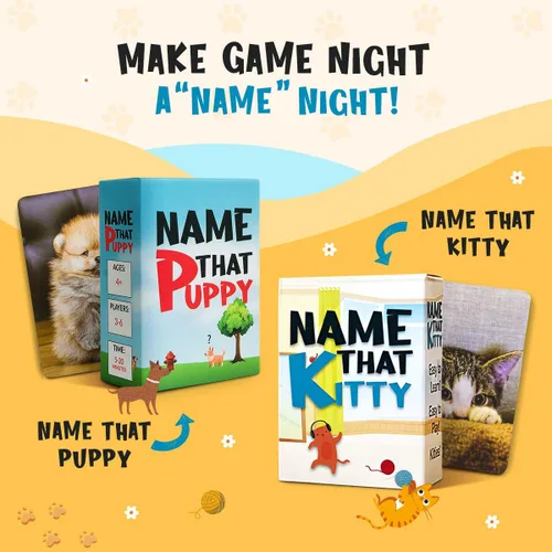 Vista 8 de Name that Kitty - Divertido juego de gatos para niños que es ideal para la noche de juegos en familia Juguete con temática de gato de 100 cartas