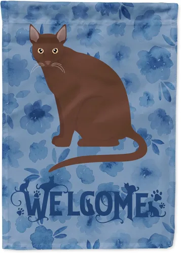 Vista 108 de Caroline's Treasures CK5005GF Bandera de bienvenida de gato abisinio para buzón, bandera decorativa para patio exterior, obras de arte de patio