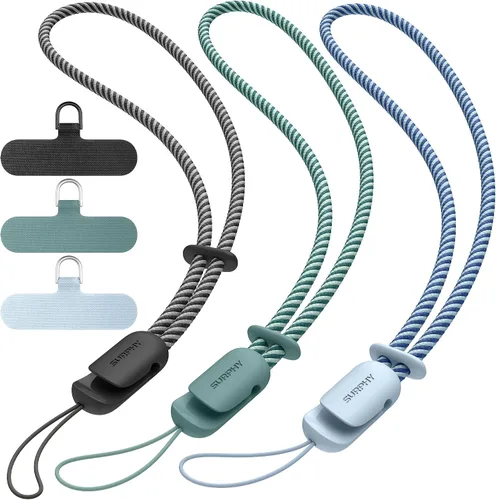 Vista 10 de SURPHY Paquete de 3 correas de muñeca para teléfono con lengüeta de sujeción para teléfono celular, correa para teléfono celular, correa para A