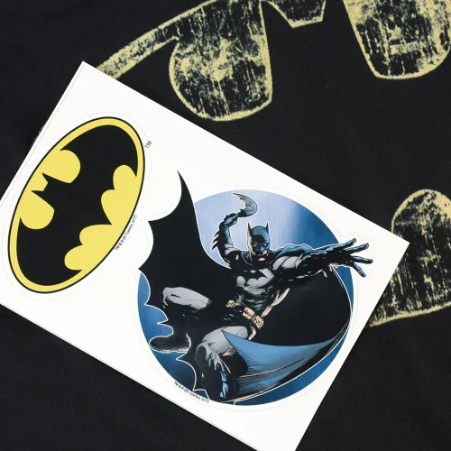 Vista 6 de Popfunk Classic Batman Washed Out Logo T Shirt & Stickers