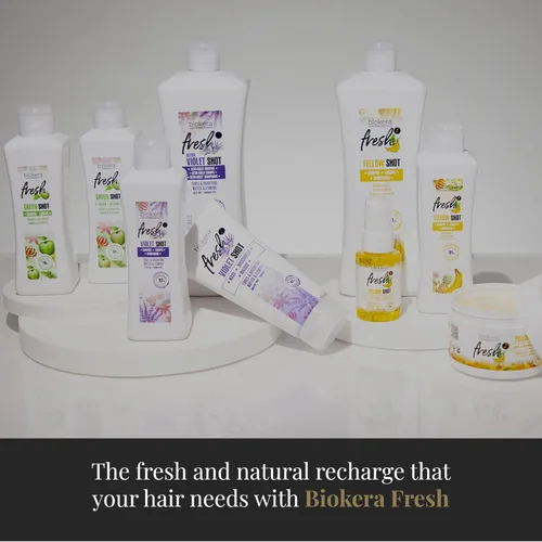 Vista 6 de SALERM - Gel activador de rizos - Curly Booster Yellow Shot - 10.1 fl oz - Biokera Fresh - Rizos definidos - Hidratación profunda del cabello