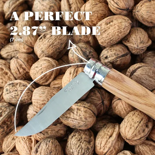 Vista 3 de OPINEL No.06-No.09 Premium Woods, cuchillo de bolsillo plegable de acero inoxidable, fabricado en Francia (No.06/Oak)