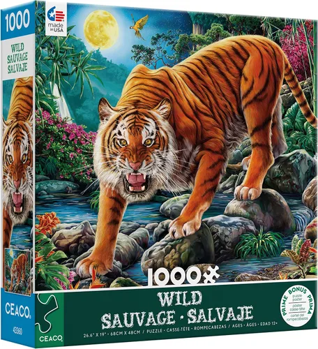 Vista 3 de Ceaco - Wild - Night Tigers - Rompecabezas de 1000 piezas