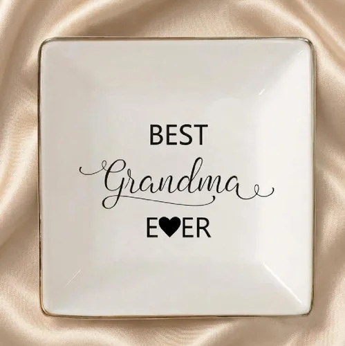 Vista 18 de Simply Charmed Amo Mi Abuela - Lindo regalo español para abuela - Soporte para platos o anillos de cerámica para joyas - Elegante bandeja