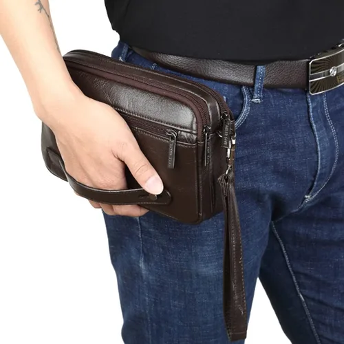 Vista 6 de KPYWZER Bolso de mano de cuero para hombre