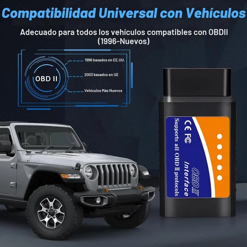 Vista 4 de Escáner Bluetooth OBD2 para iPhone, iOS, Android, Windows, lector de código de coche, herramienta de escaneo de diagnóstico automático mejorado