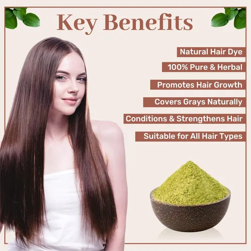 Vista 5 de SAMYAM Combo de polvo puro de henna e índigo, paquete de 1.1 libras (17.64 oz) cada uno, color natural para el cabello, henna rajastán triple