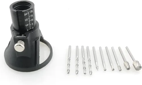 Vista 4 de Kit de fijación de guía de corte para localizador de carpintería HSS (1 guía de corte; 4 taladros; 6 brocas de enrutador de enrutamiento HSS)