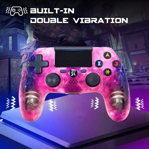 Vista 3 de Controlador inalámbrico para PS4, controlador de juego de doble choque de alto rendimiento, compatible con Playstation4ProSlimPC con almohadilla