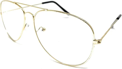 Vista 8 de WebDeals – Gafas de aviador con lentes transparentes tipo espejo y marco metálico estilo retro
