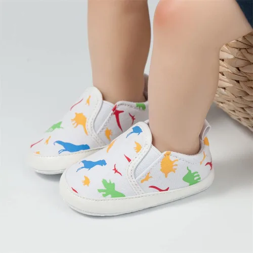 Vista 3 de Meckior - Zapatos para recién nacidos, tipo mocasines de lona con suela suave para recién nacidos, bebés, niños y niñas que estén dando sus primeros