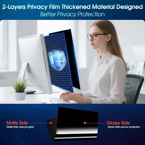 Vista 4 de YAKAI Paquete de 2 filtros de pantalla de privacidad para computadora de 24 pulgadas para monitor de pantalla ancha de relación de aspecto 16:9